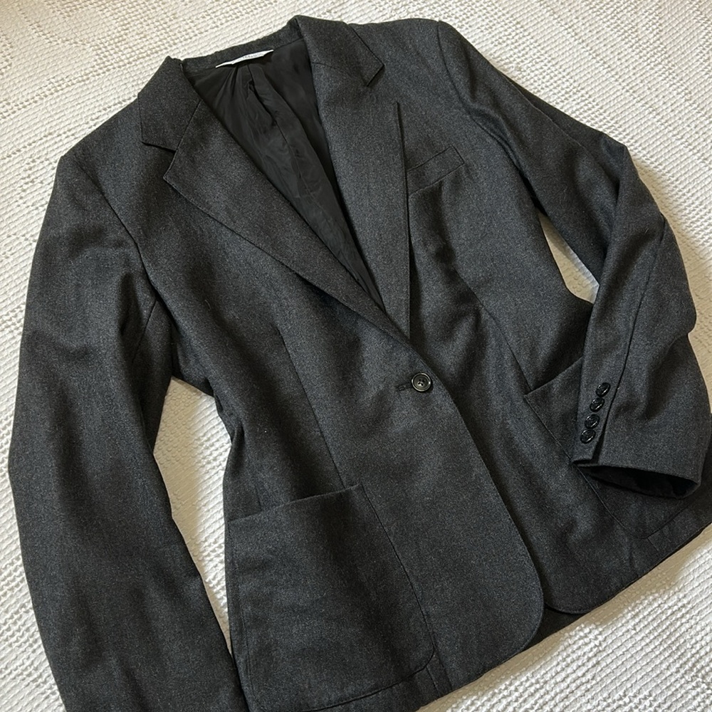 Polish Wool Blazer Women's Classic grey